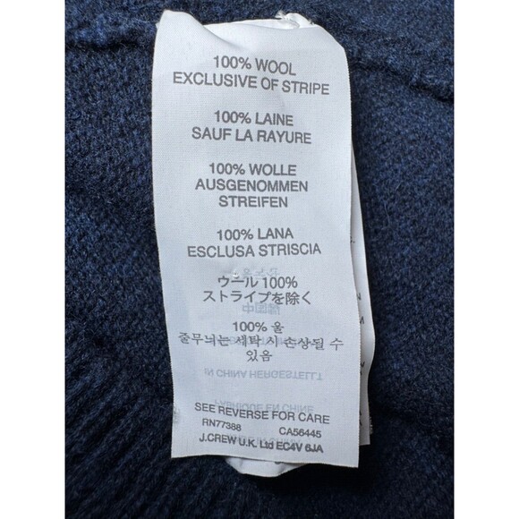 J.Crew 100% Wool Sweater Women’s Large Blue Rhinestone Embellished Preppy - Picture 9 of 12